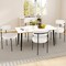 White Faux Sherpa Metal Dining Chairs Set of 2 with Curved Backrest and Padded Seat